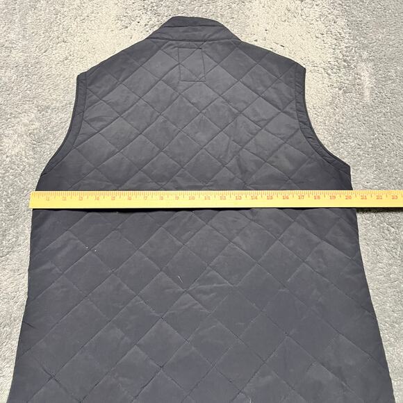 Relwen Quilted Tanker Vest Mens Medium Blue Insulated Zip Snap Puffer Lined - Picture 7 of 8